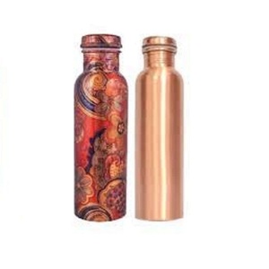 Hammerd Design Nueva elegante botella de agua de cobre a prueba de fugas Junta ancha Deportes gratis Decoración de viaje Metal clásico para fiestas - Product Image 5