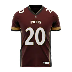 Custom Kastanjebruin Hoge Kwaliteit Voetbal Fan Jersey Nieuwe Stijl Tackle Twill Nummers American Football Jersey