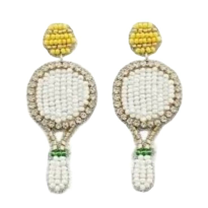 ต่างหูรูปไม้เทนนิสประดับลูกปัด งานฝีมือสุดน่ารัก ดีไซน์หรูหรา ทันสมัย สำหรับทุกเพศ - Product Image 4