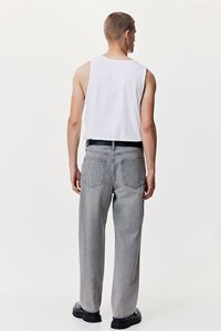 กางเกงยีนส์ผู้ชายสีเข้มหลวมและทรงตรงใส่สบาย & กางเกงยีนส์100% ใส่ในชีวิตประจำวันขายส่ง - Product Image 5