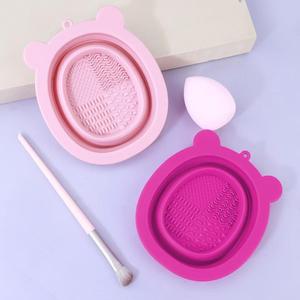 ISSILI - Tazón de Limpieza Plegable de Silicona con Forma de Oso, Herramienta de Maquillaje, para Lavar Esponjas, Herramienta de Belleza, Almohadilla de Limpieza, para Uso Doméstico - Product Image 1