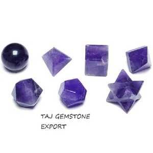 Vente en gros Sept Chakra Naturel Agate Pierre Cristaux Ensemble 7 Pièces Quartz Gemstone Sculpté Géométrie pour la Guérison en Vente! - Product Image 4