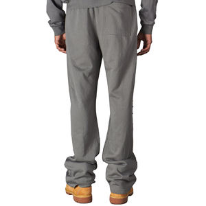 กางเกงวอร์มผู้ชายสีดำสไตล์วินเทจ ล้างสีแบบแอซิด ทรงตรง ผ้าฝ้าย 100% สตรีทแวร์ ลำลอง มีเชือกผูก เอวกลาง ทรงหลวม น้ำหนักเบา - Product Image 4