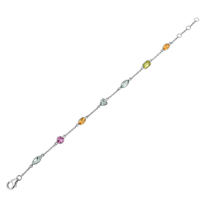 Trendy Classic Women's 925 <b>Sterling</b> <b>Silver</b> Blue Topaz Multi Stone Bezel Set <b>Bracelet</b>-Gift for Party Occasions - Product Image 2
