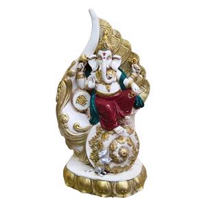 Estatua de Ganesha de Resina Hecha a Mano y Pintada a Mano, Decoración Religiosa Tradicional para Pooja, Bodas, Hogar, Estilo Indio, Moda Inteligente para Negocios - Product Image 1