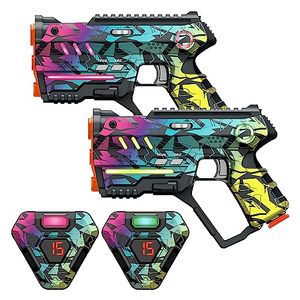 Ensemble <span class=keywords><strong>de</strong></span> 2 <span class=keywords><strong>jeux</strong></span> <span class=keywords><strong>de</strong></span> laser tag en plastique <span class=keywords><strong>pour</strong></span> l'intérieur et l'extérieur, idée cadeau <span class=keywords><strong>pour</strong></span> les enfants, les adolescents et les adultes, jouets sympas <span class=keywords><strong>pour</strong></span> les âges <span class=keywords><strong>de</strong></span> 8 à 11 ans - Product Image 1