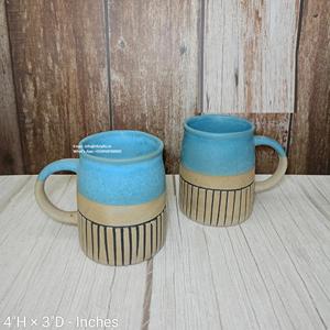 Taza de Café de Cerámica Pintada a Mano con Platillo |   Taza de Té para Desayuno, Linda, para Oficina y Hogar - Product Image 4