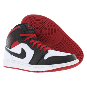 Zapatillas de baloncesto Jordan Air Jordan 1 Mid para hombre, blancas, rojas y negras, zapatillas de alto rendimiento Jordan 1 Mid |   100% Auténtico - Product Image 3