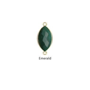 Conector de piedras preciosas de marquesa de Calcedonia verde-Tamaño de piedra 10x14mm, Conector de doble fianza de piedra facetada hecha a mano de plata esterlina - Product Image 4