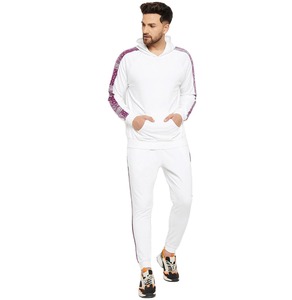 Conjunto Deportivo de Dos Piezas para Hombre, Color Blanco, de Alta Calidad, Informal, para Gimnasio, Fitness, Entrenamiento, Talla Grande - Product Image 1