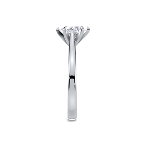 Anillo de compromiso solitario con diamante de corte pera de 1.0 quilates en oro amarillo, blanco y rosa de 14 quilates - Product Image 3