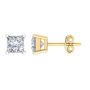 Pendiente de oro de 10K de corte Premium, pendiente de tuerca sólido para niños del exportador de la India, pendiente de tuerca blanco y dorado al mejor precio - Product Image 1