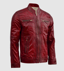 แจ็กเก็ตหนังสำหรับผู้ชายเสื้อแจ็คเก็ตหนังสินค้ามาใหม่ - Product Image 4