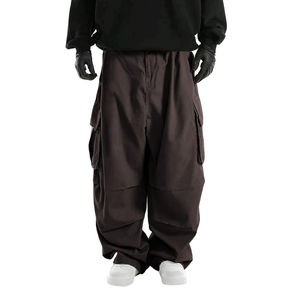 Breathable Polyester/Cotton High Street Style Waterproof Elastic Waist Regular Fit Men's Autumn Streetwear Ski Pants Multi - Product Image 1