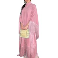 2025 nouveau Style couleur unie manches chauve-souris conception femmes vêtements pour robe Eid personnalisé dames Abaya robe musulmane