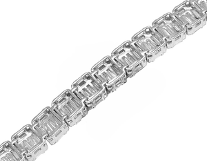 Premium 10K White Gold Lab Grown Diamond <b>Bracelet</b> with Unique Square Setting for Party and Special Occasions - Product Image 4