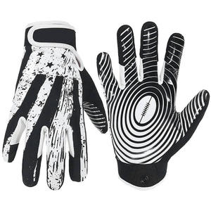 Gants de football américain personnalisés à doigts complets, gants confortables avec récepteur et design imprimé - Product Image 4