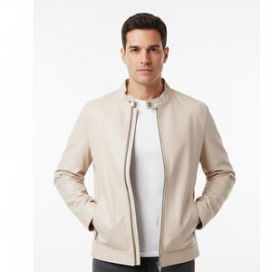 Chaqueta de moto de piel de oveja para hombre, ropa de abrigo de moda de alta calidad, cálida, personalizada, OEM, proveedor de fábrica, venta al por mayor, pedido a granel frontal - Product Image 1