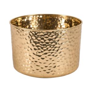 Jardinière décorative élégante en or martelé Western Bol en aluminium écologique Décor chic pour jardin et maison Accessoire Logo - Product Image 1