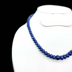 สร้อยคอแซฟไฟร์สีน้ำเงินธรรมชาติทรงกลมไล่ระดับ (6-11 มม.) - Product Image 3
