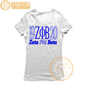 Venta al por mayor personalizada Zeta Phi Beta mujeres camiseta hermandad ropa algodón camisetas más finas mujeres fraternidad prendas - Product Image 6