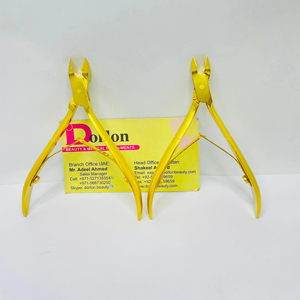 Pinza de uñas profesional de acero inoxidable chapado en oro mate, apertura de mandíbula ancha para recortador de cutículas de dedos, herramienta de manicura duradera - Product Image 1