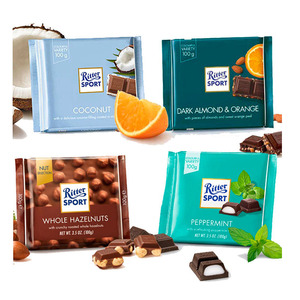Barras de chocolate de menta dulce RITTER SPORT de gran calidad, paquete de 12 sólidos a granel con galletas de caramelo y coberturas de nueces - Product Image 4