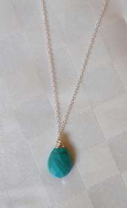 Collar de piedras preciosas con Turquesa en plata de ley Diseño delicado Regalo ideal para mujeres y niñas - Product Image 2