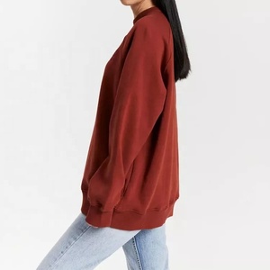 Jersey de manga larga con cuello redondo para mujer, jersey de color liso de alta calidad, ropa de calle vintage, sudadera - Product Image 3