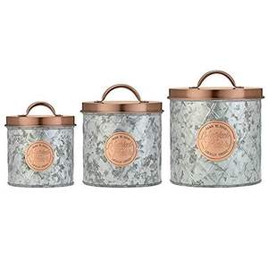 Elegant rustic farmhouse decorative metal kitchen <b>canister</b> set perfect for storing <b>sugar</b> coffee flour tea cookies - Product Image 6