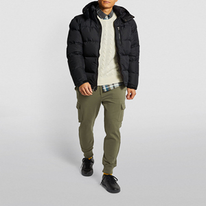 Meilleures ventes Vestes en duvet pour hommes Logo personnalisé Streetwear avec col montant Vestes en duvet de couleur unie Vente en gros - Product Image 6