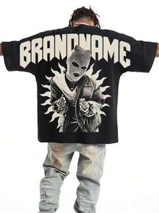 Factory Custom High Quality 100% Cotton/ Polyester 280Gsm <b>Drop</b> Shoulder Regular Fit Anti-Pilling O-Neck Solid Pattern T-Shirt - Product Image 2