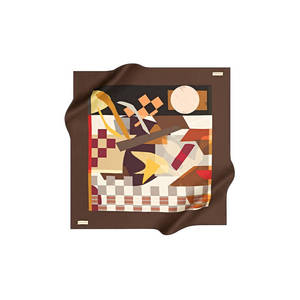 Pañuelo de crepé satinado geométrico Pierre Cardin 90x90 - Pañuelo para la cabeza y el cuello - Product Image 1