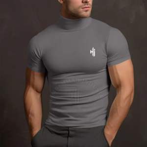 Camisetas Deportivas de Manga Corta con Logotipo Personalizado para Hombre, Camisetas Deportivas de Compresión para Gimnasio, Fitness, Poliéster/Nailon de Secado Rápido - Product Image 6