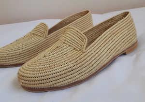 Mocasines de rafia marroquí, zapatos de rafia tejidos a mano, sandalias de verano, sandalias deslizantes de rafia, hechas a mano - Product Image 3