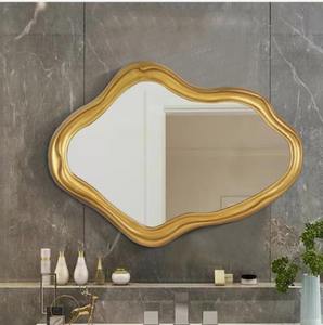Miroir de style mural à cadre arrondi en métal de qualité supérieure en aluminium élégant pour chambre et salle de bain décor à la maison - Product Image 5