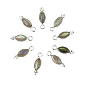 Colgante de marquesa labradorita, Pequeña Piedra Preciosa llamativa, oro Vermeil, collar de bisel elegante, fabricación de abalorios para mujer, proveedor mayorista indio - Product Image 3