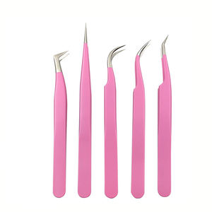 Pinzas de Alta Calidad para Extensión de Pestañas, Punta Fina de Acero Inoxidable para Injerto de Pestañas Clásicas y de Volumen - Product Image 1
