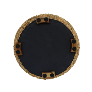 Table basse ronde à carreaux en jonc de mer fabriquée au Vietnam matériaux écologiques meubles de maison décor à la maison en gros - Product Image 2