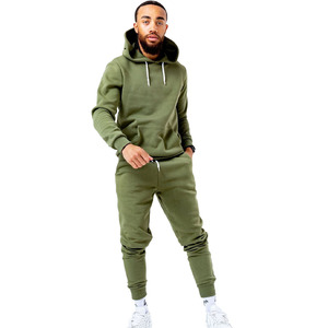 Conjunto Deportivo Unisex de Invierno con Capucha, de Algodón Sólido, Personalizable, Transpirable, para Entrenamiento y Jogging - Product Image 1