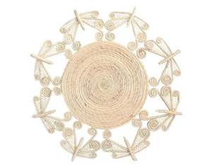 Dessous de verre en rotin fait main de forme ronde de style américain dans un sous-verre de table pour le dîner Accessoires de décoration intérieure - Product Image 4