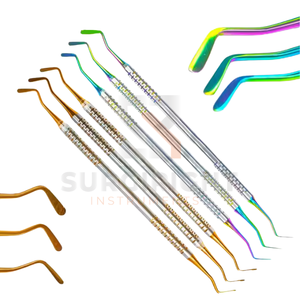 Instruments de remplissage dentaire en composite plat en titane, électriques, poignée ergonomique, pointes revêtues de titane, ensemble de 3, Surgi Right - Product Image 2