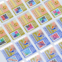 Pleine couleur imprimé vide nid d'abeille Qr Code numéro de série Logo personnalisé inviolable étiquette de sécurité autocollant