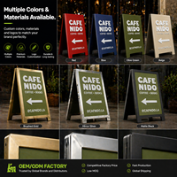 Support d'affichage portable en métal en forme de A, panneau sandwich double face pour publicité et événements en extérieur