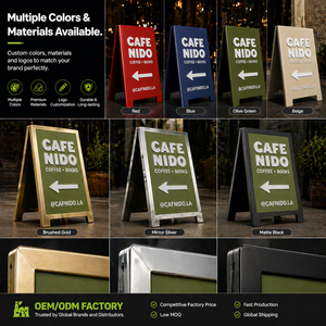 Support d'affichage portable en métal en forme de A, panneau sandwich double face <span class=keywords><strong>pour</strong></span> publicité et événements en extérieur - Product Image 6