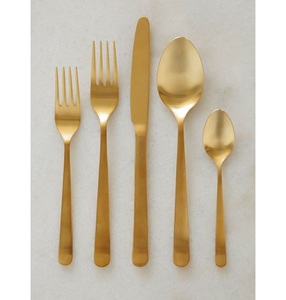 Ensemble de couverts en acier inoxydable vaisselle royale dorée pour les mariages, les occasions spéciales, les banquets, les restaurants et les repas à la maison - Product Image 1