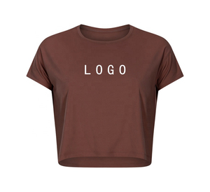 T-shirt court en coton doux de qualité supérieure pour femme, streetwear, avec appliques personnalisées, respirant, écologique, séchage rapide - Product Image 3