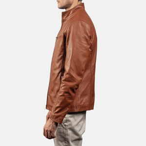 Veste en peau de mouton marron de qualité supérieure pour hommes, vêtements d'extérieur tendance de haute qualité, élégante, durable, collection hiver, broderie, coupe-vent - Product Image 4
