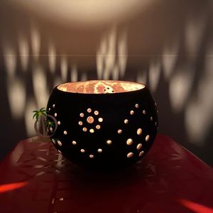 Lámpara decorativa de coco de forma redonda, de alta calidad, para regalo de Navidad, decoración ecológica para el hogar, hecha de NATURAL - Product Image 1