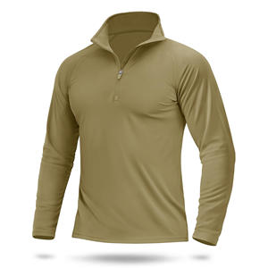 Chemises de soleil pour hommes de haute qualité 1/4 Zip à manches longues SPF Protection UV léger séchage rapide quart Zip chemises de Golf 2025 - Product Image 1